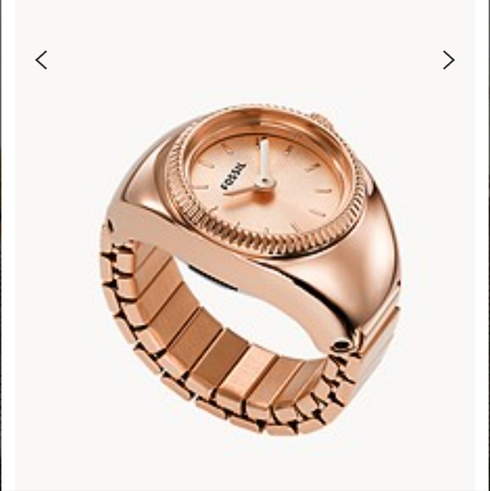Fossil Watch Ring Two-Hand Rose Gold-Tone ❤️